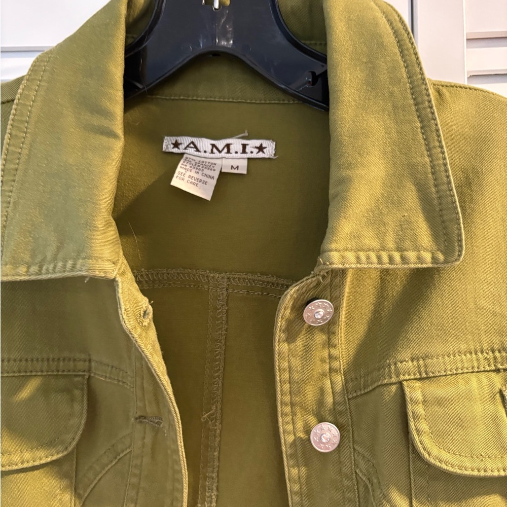 Olive Green Button-Up Jacket - image 2